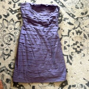 Lavender cotton strapless tiered dress, size 0 - jcrew
